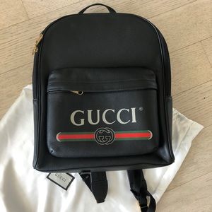 Gucci Print Leather Backpack